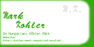 mark kohler business card