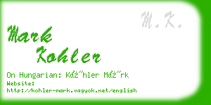 mark kohler business card
